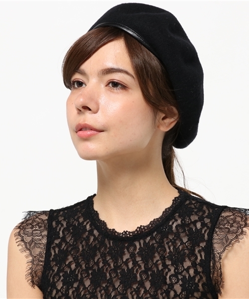 MOUSSY（マウジー）の「BASQUE BERET（キャップ・レディース・ブラック/ホワイト/ネイビー/グレー/ライトベージュ・FREE）」の2枚目の写真