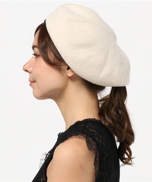 MOUSSY（マウジー）の「BASQUE BERET（キャップ・レディース・ブラック/ホワイト/ネイビー/グレー/ライトベージュ・FREE）」の6枚目の写真