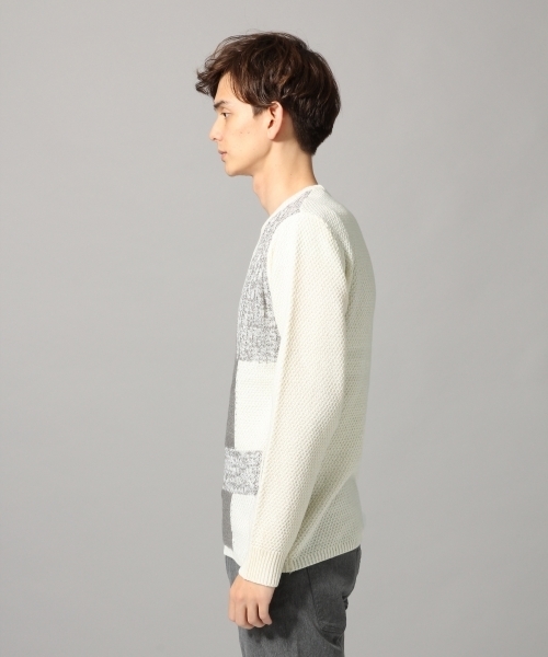 HARE(ハレ)の「ブロッキングニットプルオーバー(HARE)(ニット/セーター・メンズ・ブラック/オフホワイト/ボルドー・MEDIUM/SMALL/LARGE)」の7枚目の写真
