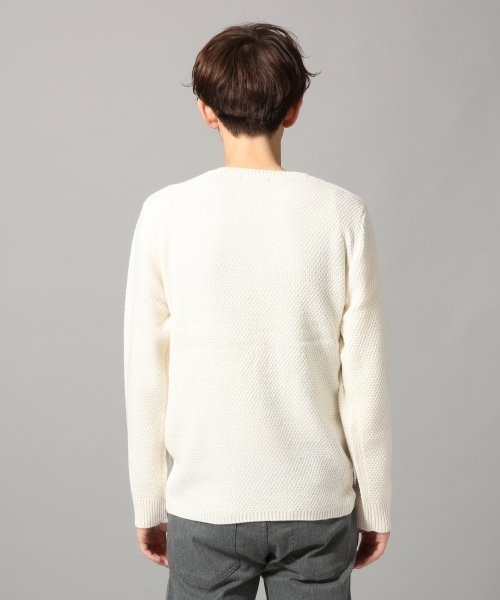 HARE(ハレ)の「ブロッキングニットプルオーバー(HARE)(ニット/セーター・メンズ・ブラック/オフホワイト/ボルドー・MEDIUM/SMALL/LARGE)」の8枚目の写真
