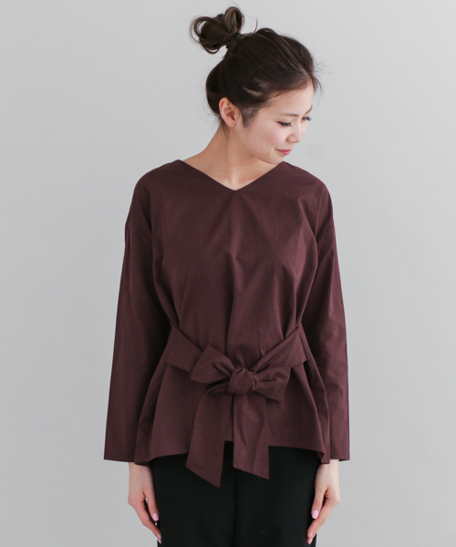 URBAN RESEARCH Sonny Label（アーバンリサーチサニーレーベル）の「Sonny Label ウエストリボンブラウス（シャツ/ブラウス・レディース・ネイビー/ボルドー/ブラウン・FREE）」の8枚目の写真