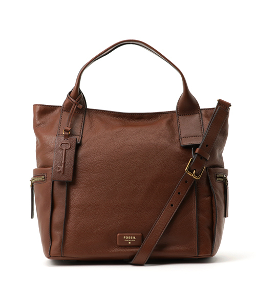 FOSSIL ショルダーバッグ　レザー　オレンジ　ブラウン FOSSIL ショルダーバッグ バッグ フォッシル サッチェルバッグ