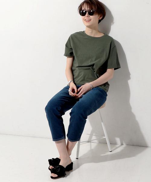 UNITED ARROWS（ユナイテッドアローズ）の「＜Hanes（ヘインズ）＞ クルーネック Tシャツ ◆（Tシャツ/カットソー・レディース・ホワイト/ブラック/ライトピンク/オリーブ・MEDIUM）」の19枚目の写真