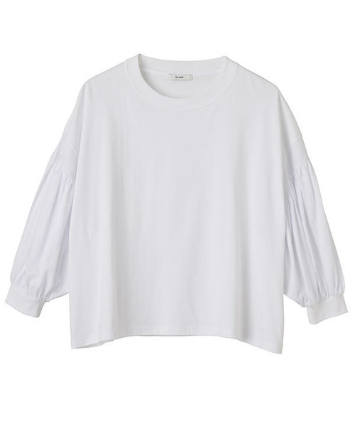 CLANE(クラネ)の「VOLUME SLEEVE TOPS(Tシャツ/カットソー・レディース・ホワイト/ブラック/グレー・1/2)」の1枚目の写真