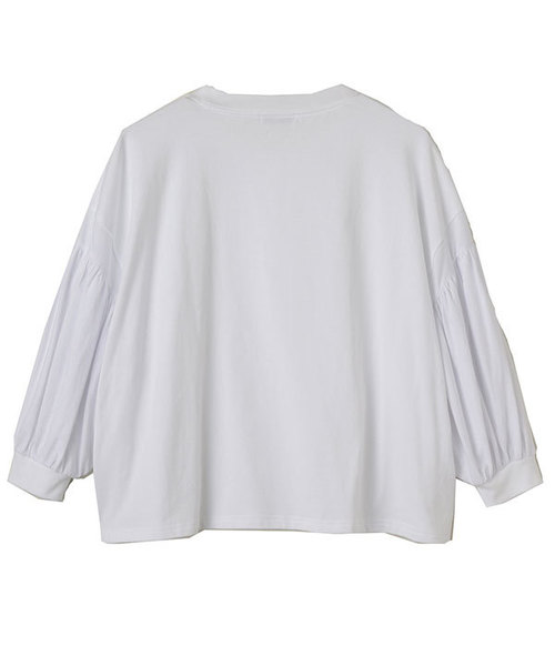 CLANE(クラネ)の「VOLUME SLEEVE TOPS(Tシャツ/カットソー・レディース・ホワイト/ブラック/グレー・1/2)」の4枚目の写真