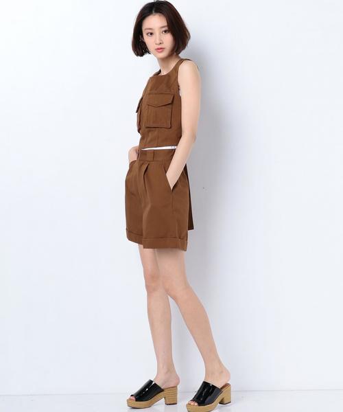 Another Edition（アナザーエディション）の「チノタックショートパンツ ◆（チノパンツ・レディース・ネイビー/ブラウン・FREE）」の9枚目の写真