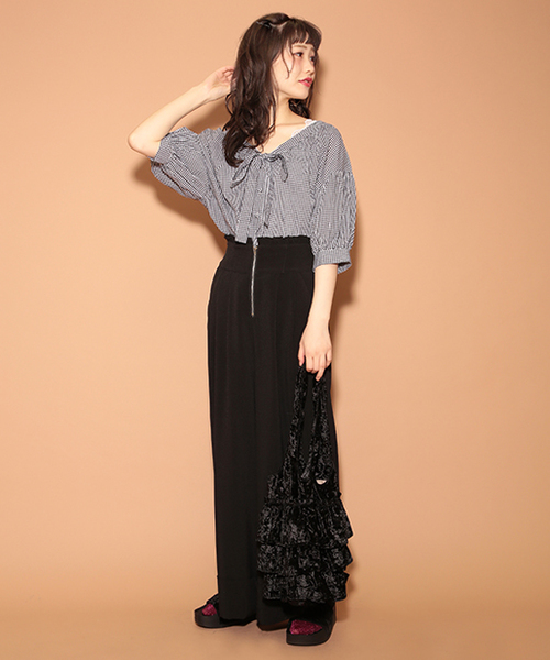 one after another NICE CLAUP(ワンアフターアナザーナイスクラップ)の「オンナっぽリボンブラウス(シャツ/ブラウス・レディース・ベージュ/チェック/オフホワイト/ブラック・FREE)」の7枚目の写真