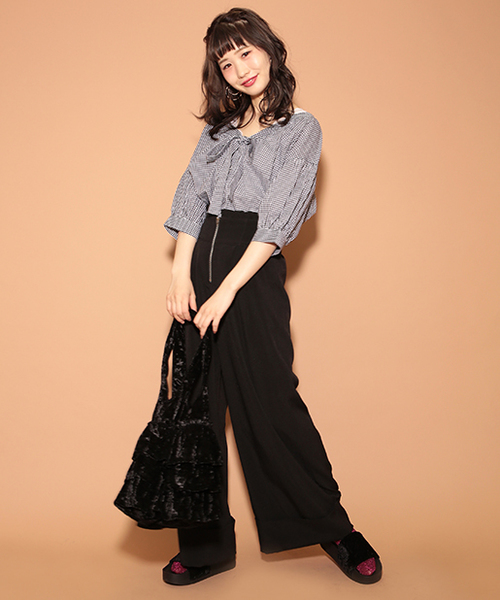 one after another NICE CLAUP(ワンアフターアナザーナイスクラップ)の「オンナっぽリボンブラウス(シャツ/ブラウス・レディース・ベージュ/チェック/オフホワイト/ブラック・FREE)」の16枚目の写真