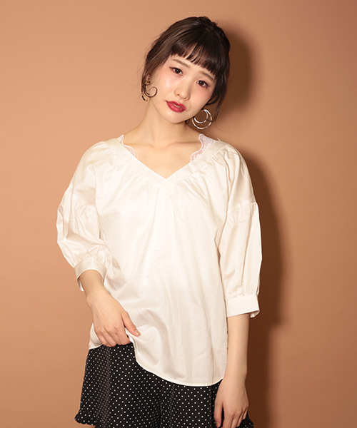 one after another NICE CLAUP(ワンアフターアナザーナイスクラップ)の「オンナっぽリボンブラウス(シャツ/ブラウス・レディース・ベージュ/チェック/オフホワイト/ブラック・FREE)」の21枚目の写真