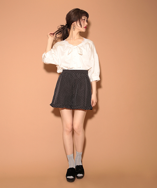 one after another NICE CLAUP(ワンアフターアナザーナイスクラップ)の「オンナっぽリボンブラウス(シャツ/ブラウス・レディース・ベージュ/チェック/オフホワイト/ブラック・FREE)」の11枚目の写真