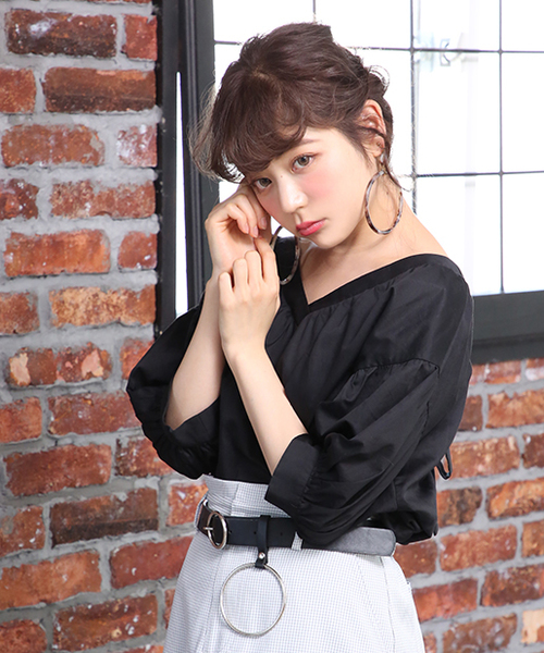 one after another NICE CLAUP(ワンアフターアナザーナイスクラップ)の「オンナっぽリボンブラウス(シャツ/ブラウス・レディース・ベージュ/チェック/オフホワイト/ブラック・FREE)」の14枚目の写真