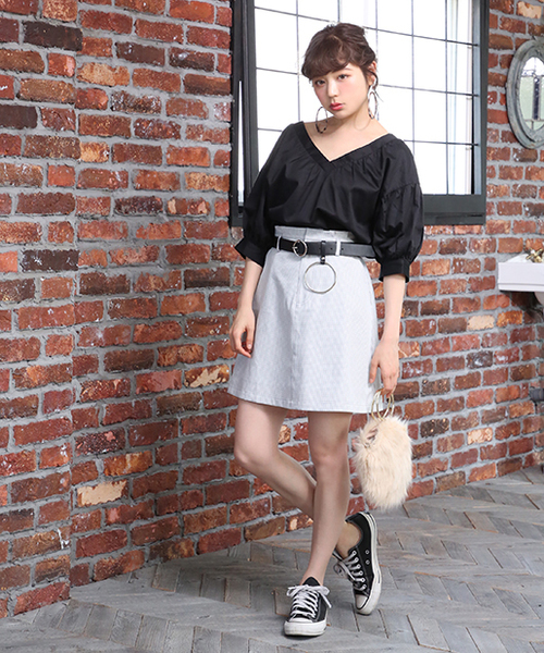 one after another NICE CLAUP(ワンアフターアナザーナイスクラップ)の「オンナっぽリボンブラウス(シャツ/ブラウス・レディース・ベージュ/チェック/オフホワイト/ブラック・FREE)」の9枚目の写真