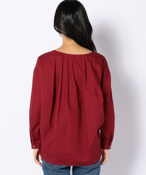 liflattie ships（リフラティ シップス）の「liflattie ships: ブロード Vネック オープン ブラウス（シャツ/ブラウス・レディース・オフホワイト/レッド・MEDIUM/SMALL）」の8枚目の写真