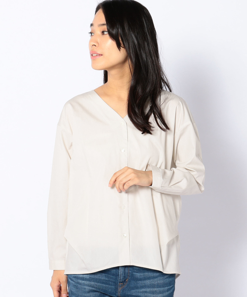 liflattie ships（リフラティ シップス）の「liflattie ships: ブロード Vネック オープン ブラウス（シャツ/ブラウス・レディース・オフホワイト/レッド・MEDIUM/SMALL）」の14枚目の写真