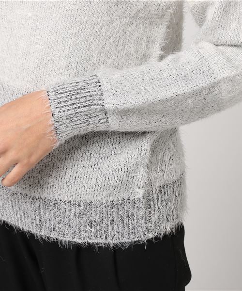 axes femme POETIQUE（アクシーズファムポエティック）の「雪チャーム＆刺繍入ニットプルオーバー（ニット/セーター・レディース・パープル/グレー/ブルー・MEDIUM）」の8枚目の写真