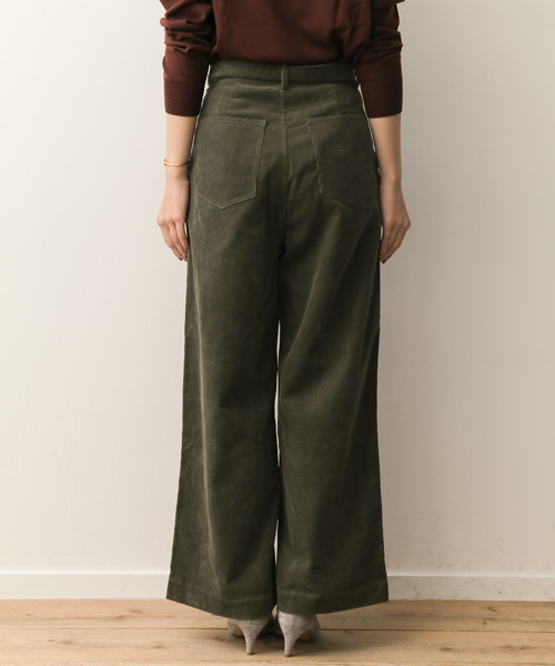 URBAN RESEARCH DOORS（アーバンリサーチドアーズ）の「【店舗振り分け】コーデュロイベルト付きワイドパンツ∴（その他パンツ・レディース・ライトグレー/カーキ/キャメル・38/36）」の8枚目の写真
