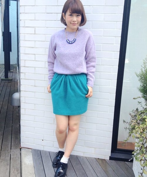 Another Edition（アナザーエディション）の「HARLEY SCOTTISH CN KNIT（ニット/セーター・レディース・ライトグレー/ライム/ライラック/ベージュ・フリー）」の4枚目の写真