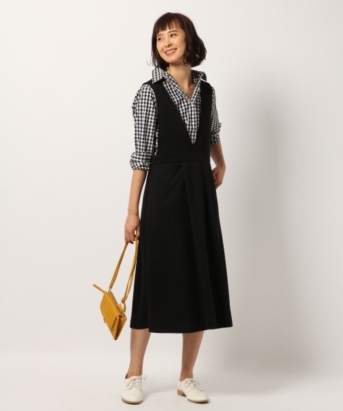 GLOBAL WORK（グローバルワーク）の「タックジャンスカ/780251（ワンピース・レディース・ブラック/レッド/ベージュ系その他3・FREE）」の7枚目の写真