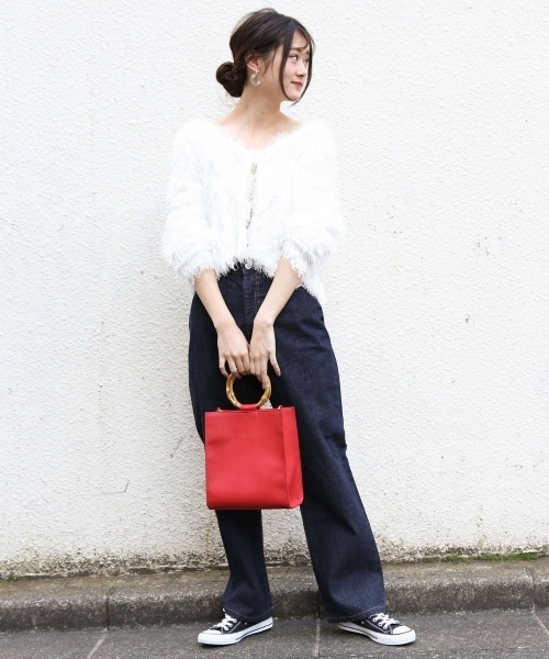 PAGEBOY（ページボーイ）の「シャギーカーディガン（カーディガン/ボレロ・レディース・ホワイト/ベージュ/ラベンダー/ライトグレー/ピンク・FREE）」の12枚目の写真