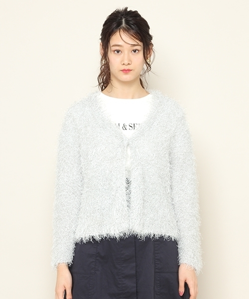 PAGEBOY（ページボーイ）の「シャギーカーディガン（カーディガン/ボレロ・レディース・ホワイト/ベージュ/ラベンダー/ライトグレー/ピンク・FREE）」の14枚目の写真