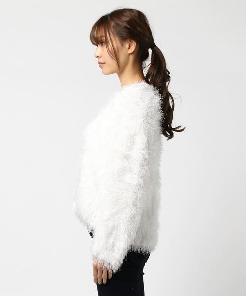 PAGEBOY（ページボーイ）の「シャギーカーディガン（カーディガン/ボレロ・レディース・ホワイト/ベージュ/ラベンダー/ライトグレー/ピンク・FREE）」の6枚目の写真