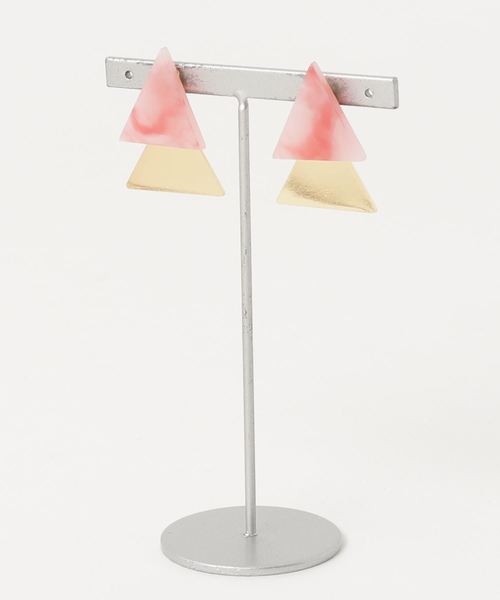 TONE SELECT GOODS(トーンセレクトグッズ)の「【Uloue】2wayトライアングルピアス(ピアス(両耳用)・レディース・ホワイト/ピンク/ブルー・FREE)」の1枚目の写真