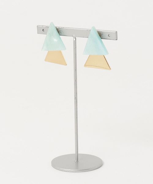 TONE SELECT GOODS(トーンセレクトグッズ)の「【Uloue】2wayトライアングルピアス(ピアス(両耳用)・レディース・ホワイト/ピンク/ブルー・FREE)」の3枚目の写真