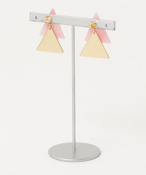TONE SELECT GOODS(トーンセレクトグッズ)の「【Uloue】2wayトライアングルピアス(ピアス(両耳用)・レディース・ホワイト/ピンク/ブルー・FREE)」の4枚目の写真