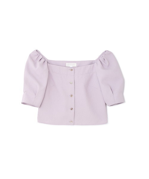 JILL STUART（ジルスチュアート）の「◆ファビオスクエアネックブラウス（シャツ/ブラウス・レディース・パープル/グレー・MEDIUM/SMALL）」の4枚目の写真