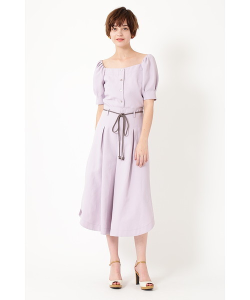 JILL STUART（ジルスチュアート）の「◆ファビオスクエアネックブラウス（シャツ/ブラウス・レディース・パープル/グレー・MEDIUM/SMALL）」の3枚目の写真