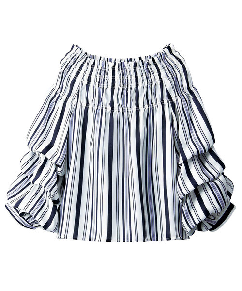 GeeRA(ジーラ)の「ティアードバルーン袖ブラウス(シャツ/ブラウス・レディース・その他/チェック・SMALL/MEDIUM/LARGE/X-LARGE)」の5枚目の写真