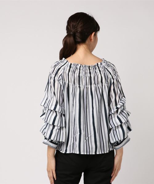 GeeRA(ジーラ)の「ティアードバルーン袖ブラウス(シャツ/ブラウス・レディース・その他/チェック・SMALL/MEDIUM/LARGE/X-LARGE)」の4枚目の写真
