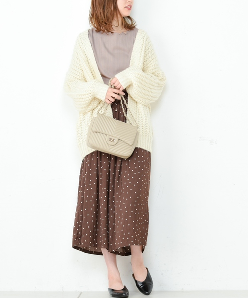 natural couture（ナチュラルクチュール）の「ドットサテンゆるワイド（その他パンツ・レディース・ブラック/ベージュ/ブラウン・FREE）」の8枚目の写真