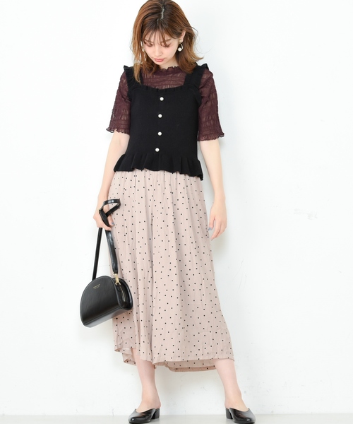 natural couture（ナチュラルクチュール）の「ドットサテンゆるワイド（その他パンツ・レディース・ブラック/ベージュ/ブラウン・FREE）」の12枚目の写真