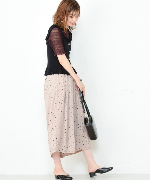 natural couture（ナチュラルクチュール）の「ドットサテンゆるワイド（その他パンツ・レディース・ブラック/ベージュ/ブラウン・FREE）」の13枚目の写真