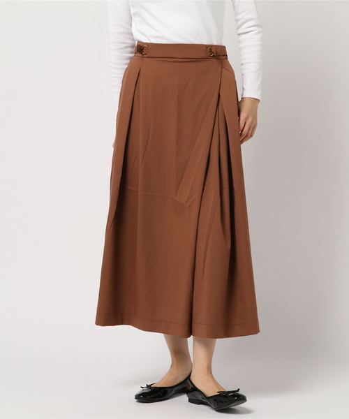 YECCA VECCA(イェッカヴェッカ)の「スカート風ラップパンツ(その他パンツ・レディース・カーキ/ブラック/キャメル・FREE)」の1枚目の写真