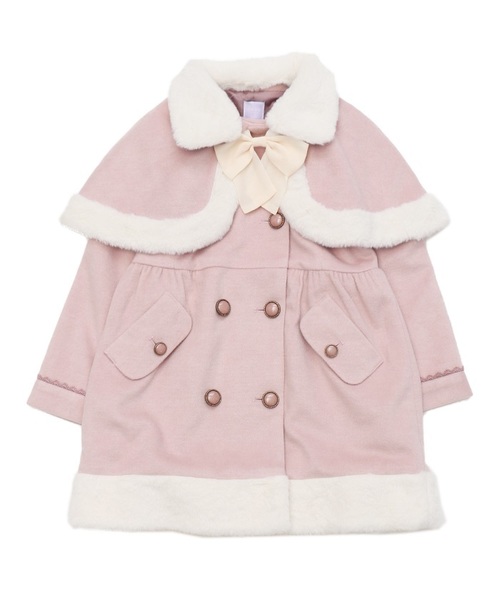 axes femme（アクシーズファム）の「フリル×ファーケープ付コート