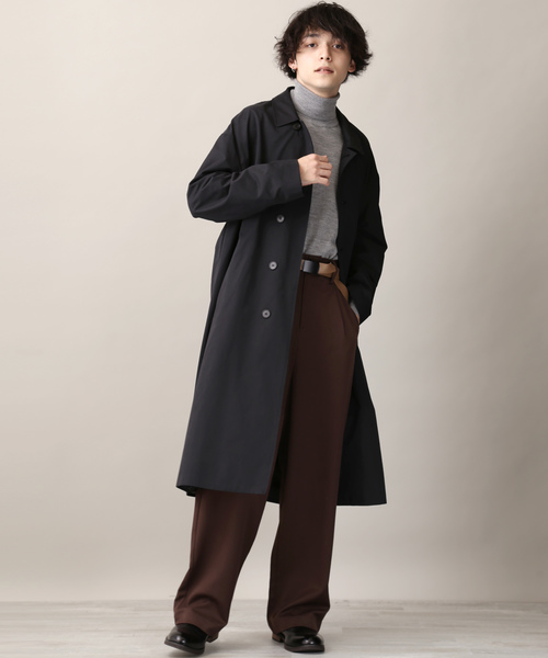 MONO-MART(モノマート)の「スーパービッグシルエットバルカラーコート(Nylon×Polyester×cotton fabric)(ステンカラーコート・メンズ・ブラック/ベージュ/ネイビー・FREE)」の9枚目の写真