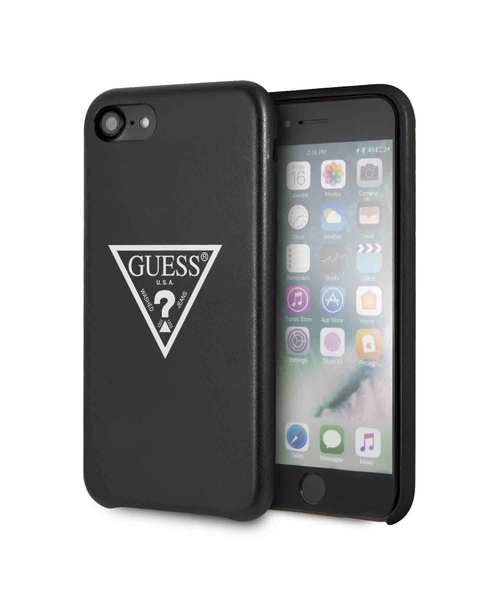 セール Pu Leather Large Triangle Logo Case For Iphone 8 Black Japan Exclusive Item スマホケース カバー Guess ゲス のファッション通販 Zozotown