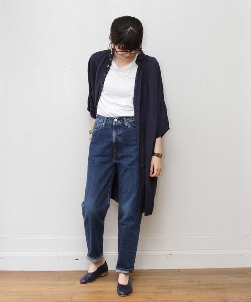 Brocante(ブロカント)の「Brocante / ブロカント グランシャツワンピース 37-112(シャツ/ブラウス・レディース・ネイビー/グレー/グリーン/ナチュラル/ブラック/ダークグリーン/チョコ・2)」の14枚目の写真