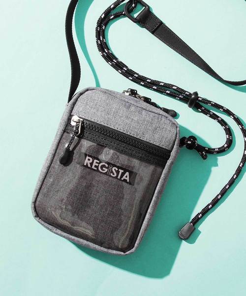 REGiSTA(レジスタ)の「【REGiSTA/レジスタ】 クリアポケット 縦型 ミニショルダーバッグ / ヘザーカラーPVC(ショルダーバッグ・メンズ・ブラック/ブラウン/グレー・FREE)」の1枚目の写真