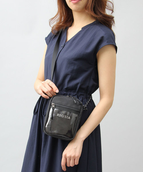 REGiSTA(レジスタ)の「【REGiSTA/レジスタ】 クリアポケット 縦型 ミニショルダーバッグ / ヘザーカラーPVC(ショルダーバッグ・メンズ・ブラック/ブラウン/グレー・FREE)」の5枚目の写真