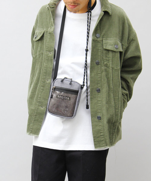 REGiSTA(レジスタ)の「【REGiSTA/レジスタ】 クリアポケット 縦型 ミニショルダーバッグ / ヘザーカラーPVC(ショルダーバッグ・メンズ・ブラック/ブラウン/グレー・FREE)」の6枚目の写真