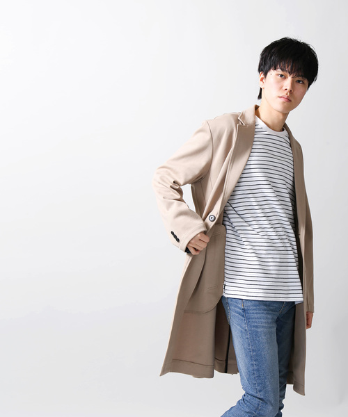 WEGO（ウィゴー）の「WEGO/ポンチチェスタースプリングコート（チェスターコート・メンズ・ベージュ/ブラック/ネイビー・LARGE/MEDIUM）」の10枚目の写真