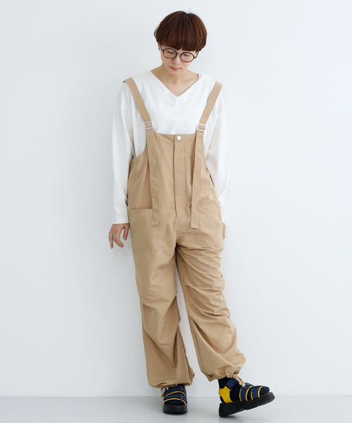 MERLOT（メルロー）の「ミリタリーサロペット2746（サロペット/オーバーオール・レディース・ブラック/ベージュ/カーキ・FREE）」の3枚目の写真