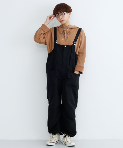 MERLOT（メルロー）の「ミリタリーサロペット2746（サロペット/オーバーオール・レディース・ブラック/ベージュ/カーキ・FREE）」の7枚目の写真