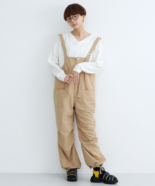 MERLOT（メルロー）の「ミリタリーサロペット2746（サロペット/オーバーオール・レディース・ブラック/ベージュ/カーキ・FREE）」の10枚目の写真