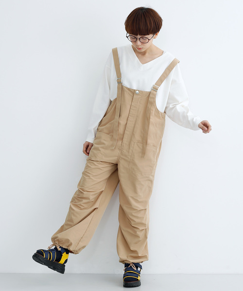 MERLOT（メルロー）の「ミリタリーサロペット2746（サロペット/オーバーオール・レディース・ブラック/ベージュ/カーキ・FREE）」の12枚目の写真