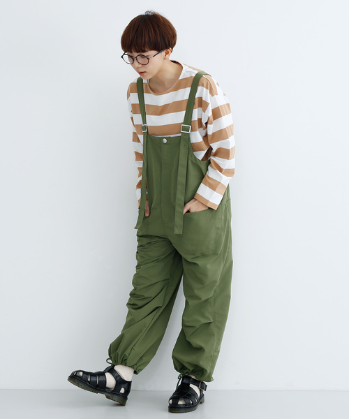 MERLOT（メルロー）の「ミリタリーサロペット2746（サロペット/オーバーオール・レディース・ブラック/ベージュ/カーキ・FREE）」の14枚目の写真