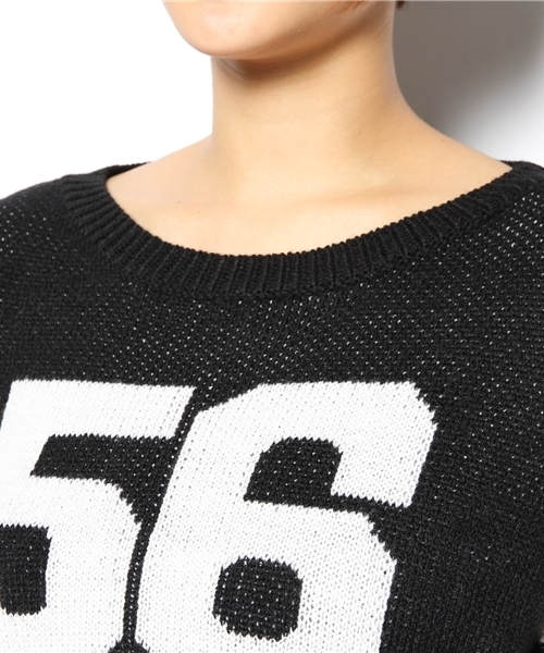 WEGO（ウィゴー）の「WEGO/ラインジャガードニット（ニット/セーター・レディース・オフホワイト/ブラック/ライトグレー/ネイビー・FREE）」の10枚目の写真